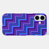 Coques Case-Mate iPhone Escaliers à rayures bleues et violettes (Verso (horizontal))