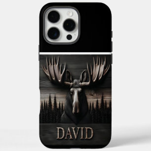 Coques iPhone 16 Pro Max Escapade d'orignal avec nom