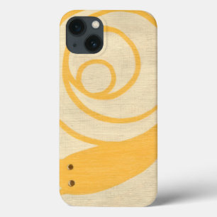 Coques Pour iPhone Escargot jaune sur Arrière - plan crème