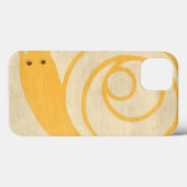 Coques Case-Mate iPhone Escargot jaune sur Arrière - plan crème (Verso (horizontal))