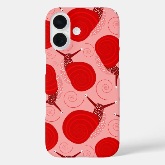 Coques Case-Mate iPhone escargots abstrait spirale rouge point rose (Verso)