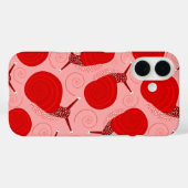 Coques Case-Mate iPhone escargots abstrait spirale rouge point rose (Verso (horizontal))