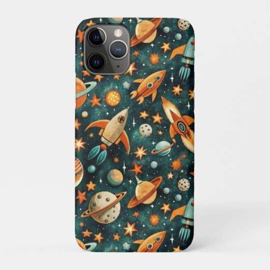 Coques Case-Mate iPhone Espace atomique milieu du siècle Orange sarcelle P (Dos)