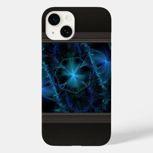 Coques Case-Mate iPhone Espace fractal bleu (Verso)
