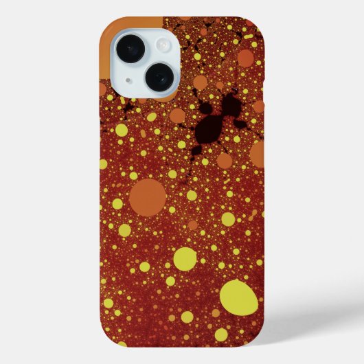 Coques Case-Mate iPhone Espace fractal - Cool Orange Abstrait (Verso)