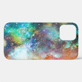 Coques Case-Mate iPhone Espace futuriste, arrière - plan nébuleux étoilé. (Verso (horizontal))