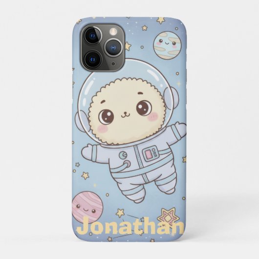 Coques Case-Mate iPhone Espace Mignon Kawaii - Astronaute et Lune Souriant (Dos)