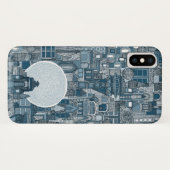 Coques Case-Mate iPhone espace ville bleu (Dos (Horizontal))