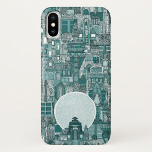 Case-Mate iPhone Case espace ville mono turquoise