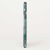 Coques Case-Mate iPhone espace ville mono turquoise (Dos/Droite)