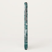 Coques Case-Mate iPhone espace ville mono turquoise (Dos/Gauche)