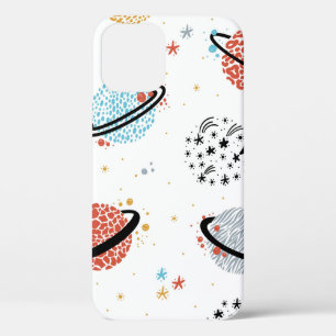 Case-Mate iPhone Case Espace vintage Motif sans couture avec Saturne de
