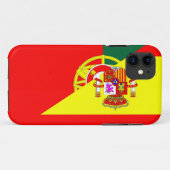 Coques Case-Mate iPhone espagne pays voisins du portugal à moitié drapeau  (Dos (Horizontal))
