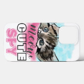 Coques Case-Mate iPhone "ESPION MIGNON" | Funny Cute Kitten Pink Blue (Verso (horizontal))