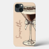 Coques Case-Mate iPhone Espresso Martini Café Lover Personnalisé Brown (Verso)