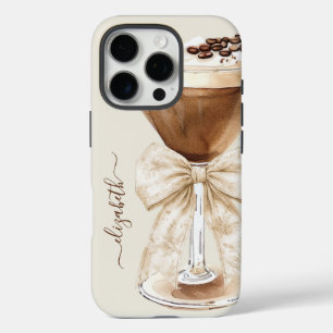 Coques iPhone 16 Pro Espresso Martini Élégant Monogrammé