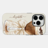 Coques Case-Mate iPhone Espresso Martini Élégant Monogrammé (Verso (horizontal))