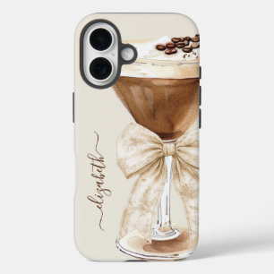 Coques iPhone 16 Espresso Martini Élégant Monogrammé