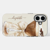 Coques Case-Mate iPhone Espresso Martini Élégant Monogrammé (Verso (horizontal))