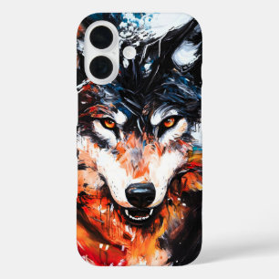 Coques iPhone 16 Esprit de loup sauvage abstrait