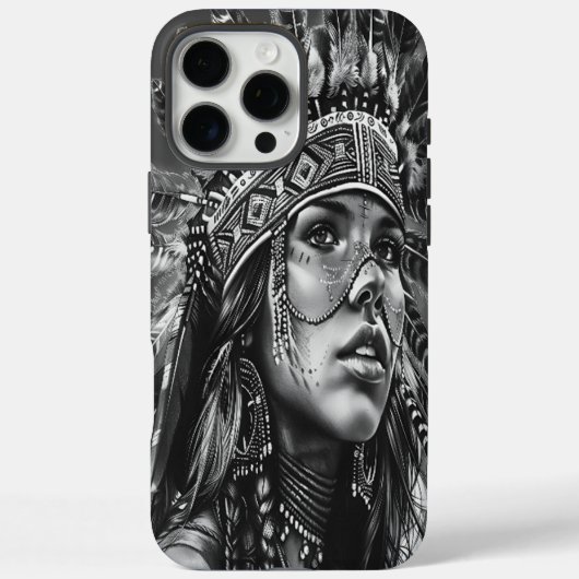Coques Case-Mate iPhone Esprit guerrier de fille indienne avec plumes (Verso)