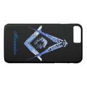 Coques Case-Mate iPhone Esprit maçonnique (bleu) (Dos (Horizontal))