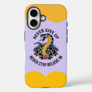 Coques iPhone 16 Esprit sans peur : Œuvre d'art Serpent audacieux e