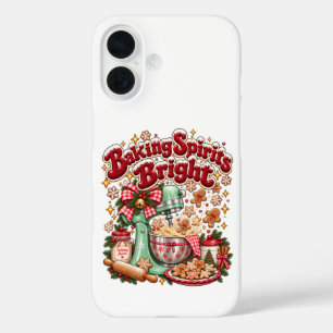 Coques iPhone 16 Esprits de pâtisserie lumineux Noël rétro pain d'é