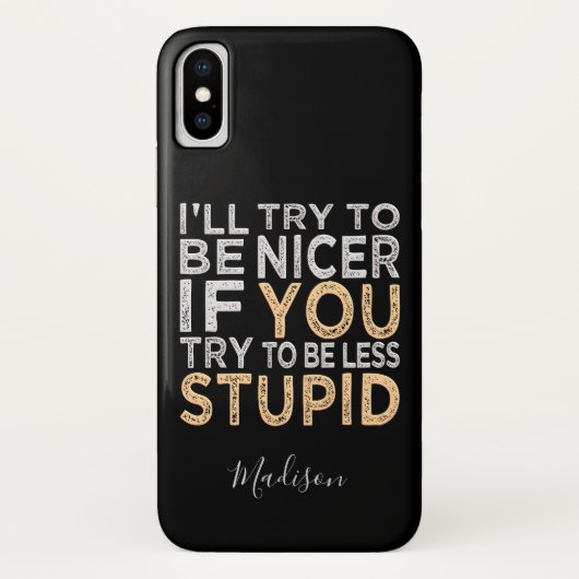 Coques Case-Mate iPhone Essayez d'être des cas nommés faits sur commande (Dos)