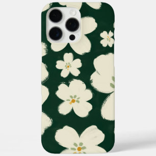 Coques iPhone 16 Pro Max esthétique de fond vert floral vintage