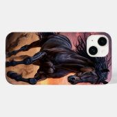 Coques Case-Mate iPhone Esthétique du cheval noir (Verso (horizontal))