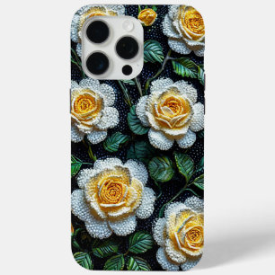 Coque iPhone 15 Pro Max Esthétique minimaliste de la fleur de rose blanche