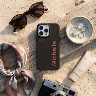 Coques iPhone 16 Pro Max Esthétique minimaliste sombre rose poussiéreuse no
