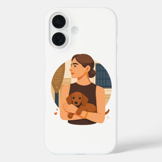Coques Case-Mate iPhone Esthétique moderne de maman de chien avec un chiot (Verso)