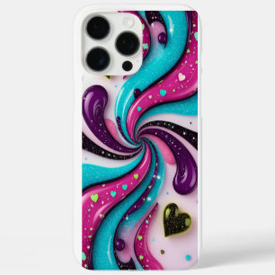 Coques iPhone 16 Pro Max 🌀💖Esthétique Tourbillon Moderne Cœurs Colorés
