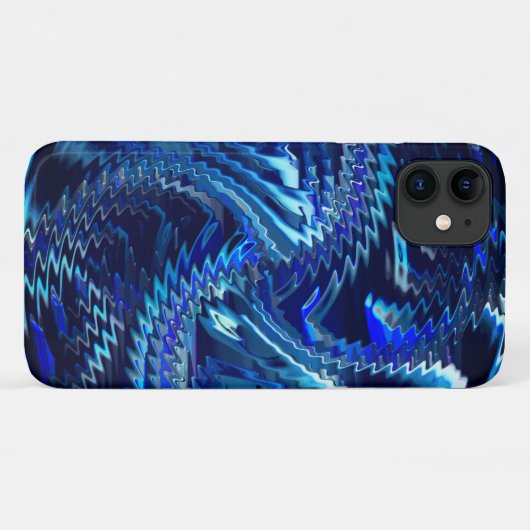 Coques Case-Mate iPhone Estrela azul ondulada com trados em ziguezague (Dos (Horizontal))