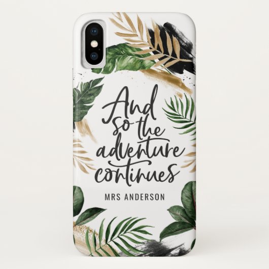 Coques Case-Mate iPhone Et ainsi l'aventure continue le feuillage tropical (Dos)