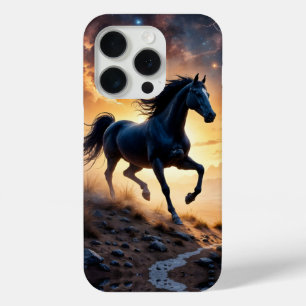 Coque iPhone 15 Pro Étalon noir dans le désert