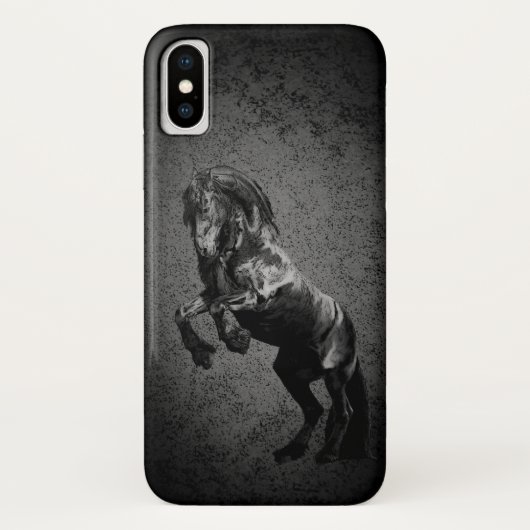 Coques Case-Mate iPhone Étalon noir frison, la beauté noire, cheval (Dos)