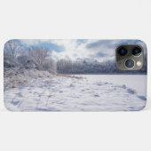 Coques Case-Mate iPhone Étang couvert de neige et forêts à Salem Hills (Dos (Horizontal))