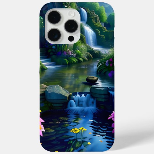 Coques Case-Mate iPhone Etang de chute d'eau avec fleurs (Verso)