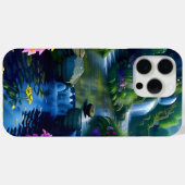 Coques Case-Mate iPhone Etang de chute d'eau avec fleurs (Verso (horizontal))