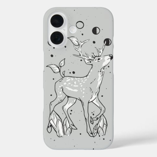 Coques Case-Mate iPhone Étape céleste - Cerf botanique avec Phases Lune (Verso)