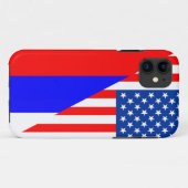 Coques Case-Mate iPhone etat-unis russie demi-drapeau états-unis (Dos (Horizontal))