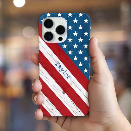 Coques Case-Mate iPhone États-Unis Patriotique Rustic Stars Stripes drapea