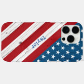 Coques Case-Mate iPhone États-Unis Patriotique Rustic Stars Stripes drapea (Verso (horizontal))