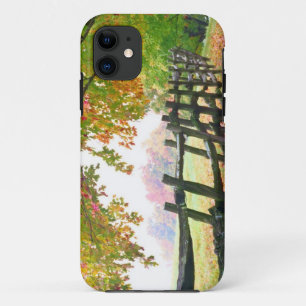 Coque iPhone 11 États-Unis, Vermont. Clôture sous le feuillage d'a