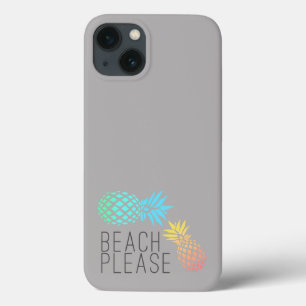 iPhone 13 Case été à la mode "plage svp", ananas coloré