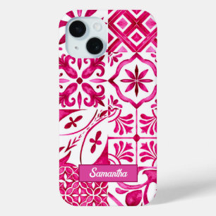 Coque Pour iPhone 15 Eté majolica rouge Sicilienne Méditerranée