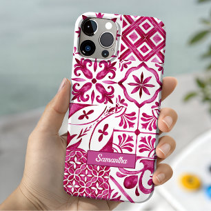 Coque Pour iPhone 15 Eté majolica rouge Sicilienne Méditerranée
